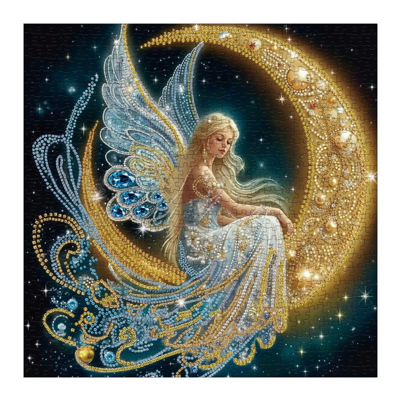 BBOLDIN Beautiful Moon Angel Puzzles for Adults 1000 Pieces Colorful Diamond Gem Aesthetic Jigsaw Puzzles Impossible Pretty Art 1000 Piece Challenging Puzzle - Image 3