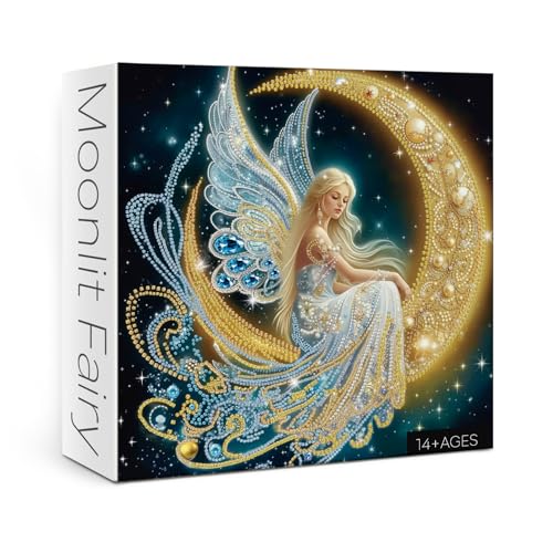 BBOLDIN Beautiful Moon Angel Puzzles for Adults 1000 Pieces Colorful Diamond Gem Aesthetic Jigsaw Puzzles Impossible Pretty Art 1000 Piece Challenging Puzzle - Image 5