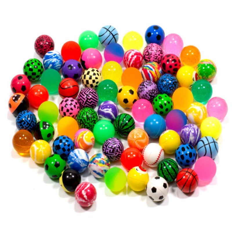 KISEER 50 Pieces Assorted Colorful Bouncy Balls Bulk Mixed Pattern High Bouncing Balls for Kids Party Favors Prizes Birthdays Gift 28 mm - Image 2