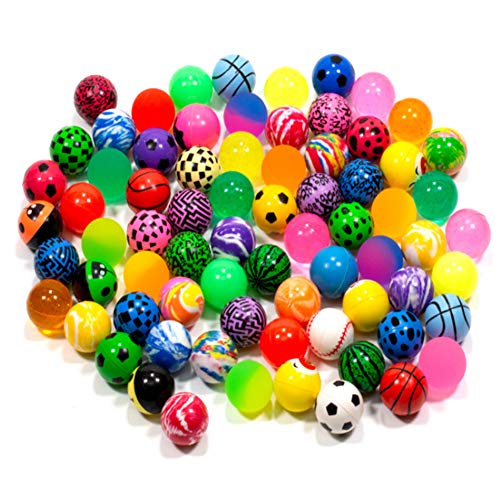 KISEER 50 Pieces Assorted Colorful Bouncy Balls Bulk Mixed Pattern High Bouncing Balls for Kids Party Favors Prizes Birthdays Gift 28 mm - Image 1