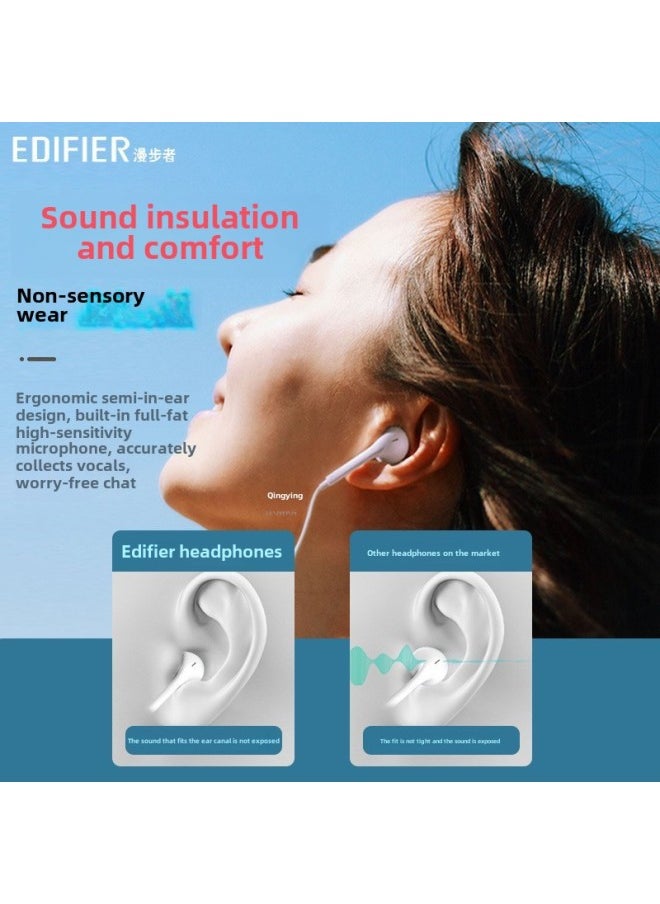 Generic - H180 Headset Mobile Phone Round Hole High Quality Plus Wired In-ear Half Headset Computer-Colour:White Qingying Official Standard H180plus 3.5mm Version - Image 1