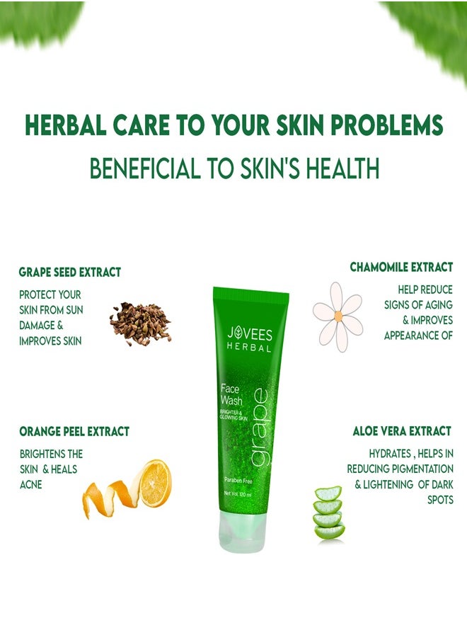 JOVEES HERBAL Jovees Grape Fairness Face Wash 120 Ml  - Image 5