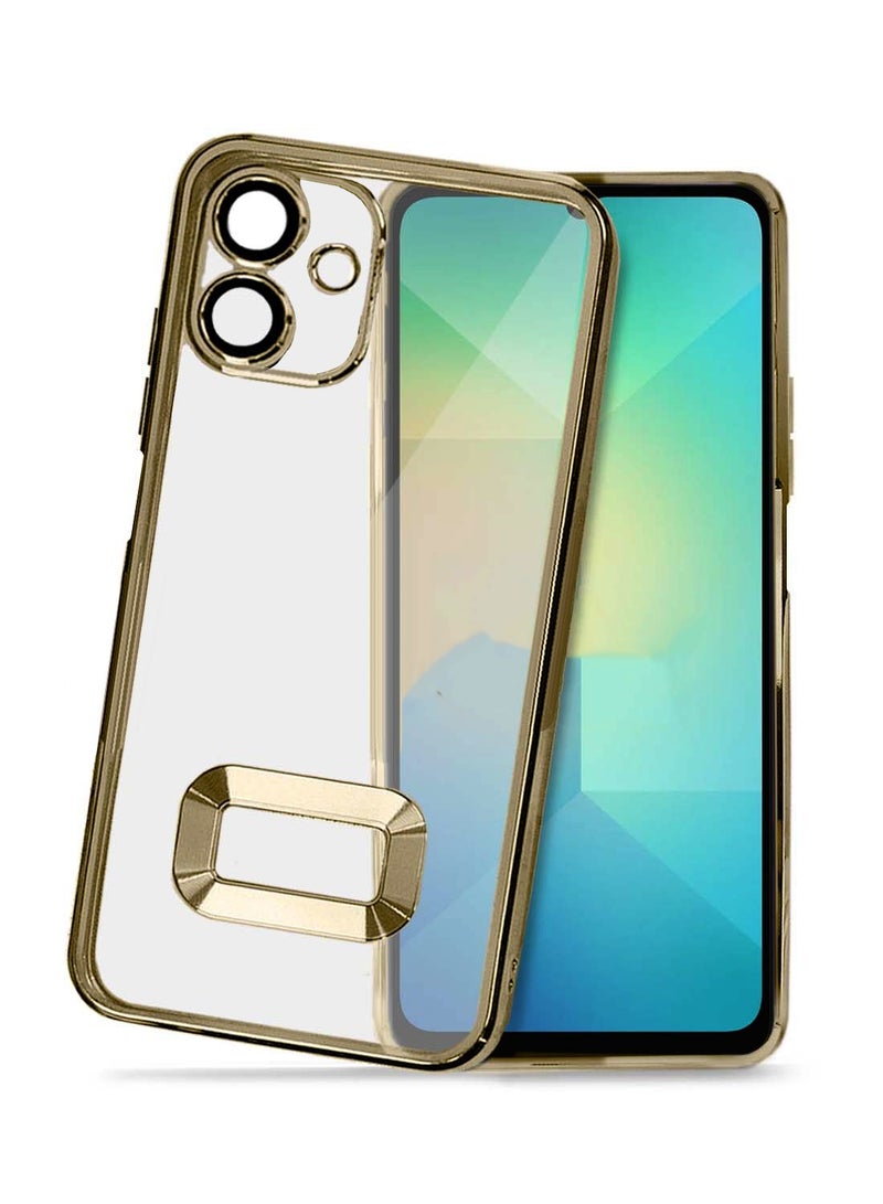 Wtech Samsung Galaxy A06 4G 2024 Luxury Plating Raised Lips Camera Hole Case Cover (MCPPMN) - Gold - Image 1
