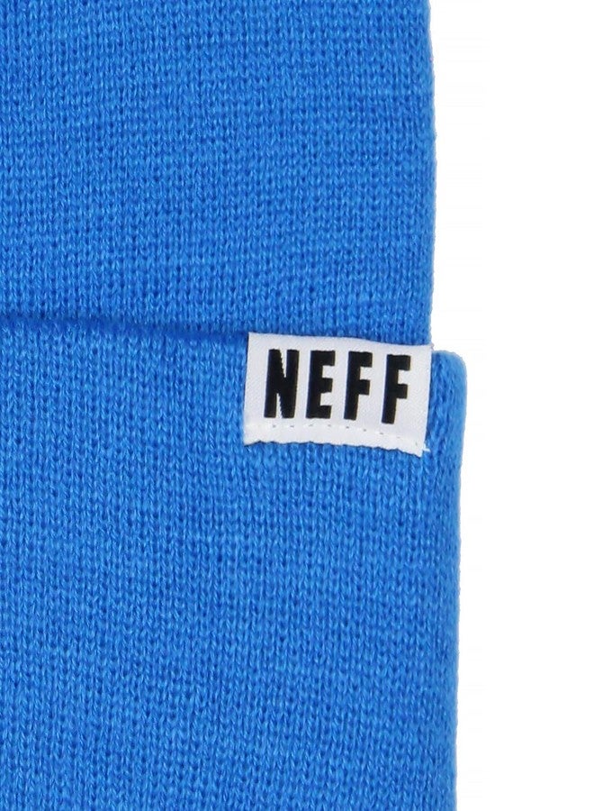 Neff Monsters Inc Embroidered Logo Fold Cuff Adult Beanie OSFM Blue - Image 5