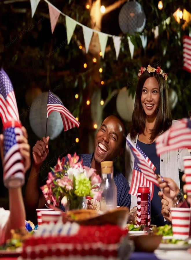 ASVNRES 4th of July Paper Plates Party Theme Paper Plates, 7 Inch American Flag Patriotic Party Supplies Disposable Dinner Round Paper Plates Serve 25 for Independence Day Decorations - Image 5