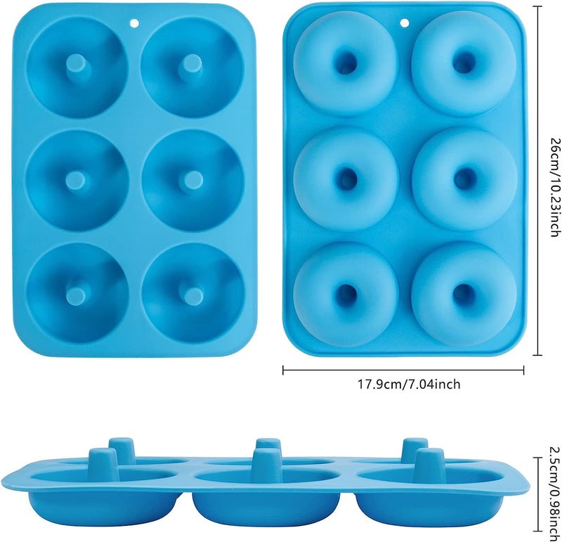 Skytail Silicone Donut Mold 6 Slot NonStick Silicone Doughnut Pan Set Just Pop Out Heat Resistant Make Perfect Donut Cake Biscuit Bagels BPA Free and Dishwasher Safe Set of 2 - Image 2