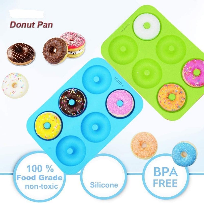 Skytail Silicone Donut Mold 6 Slot NonStick Silicone Doughnut Pan Set Just Pop Out Heat Resistant Make Perfect Donut Cake Biscuit Bagels BPA Free and Dishwasher Safe Set of 2 - Image 4
