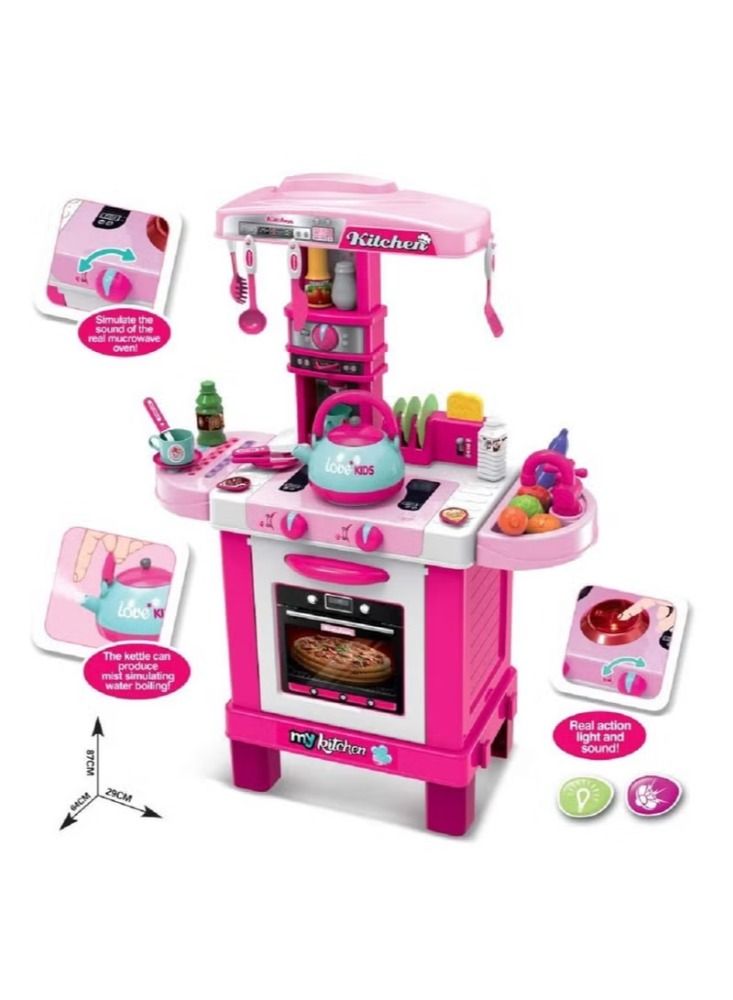 Dreamzon Portable Lightweight Compact Unique Detailed Design Pretend Little Chef Kitchen Trolley Play Set. - Image 2