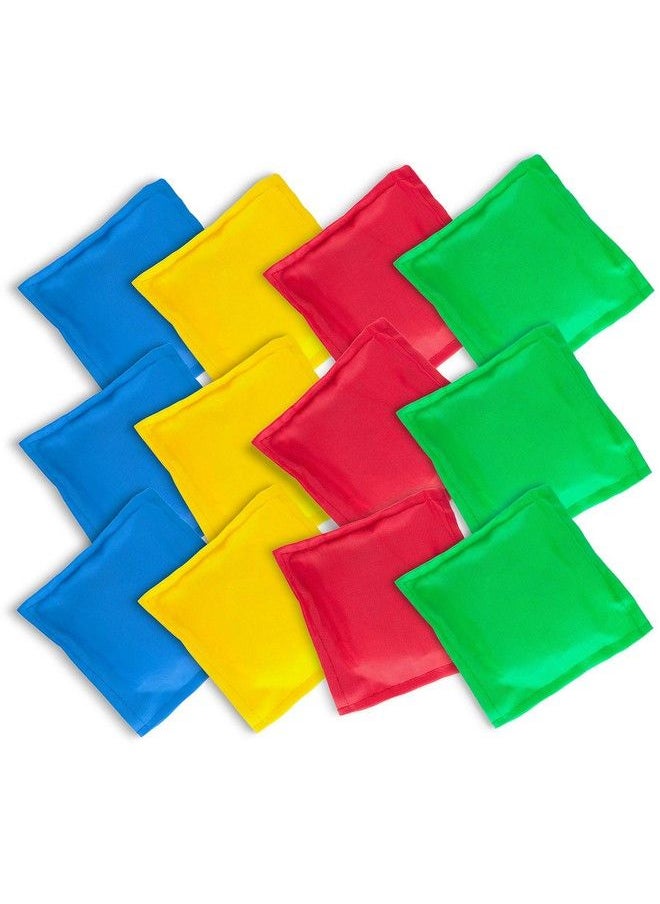 Super Z Outlet Nylon Cornhole Bean Bags Toy Set Sack Hand Toss Games Weights For Kids (5" X 5" Assorted Colors) (12 Pack)  - Image 1