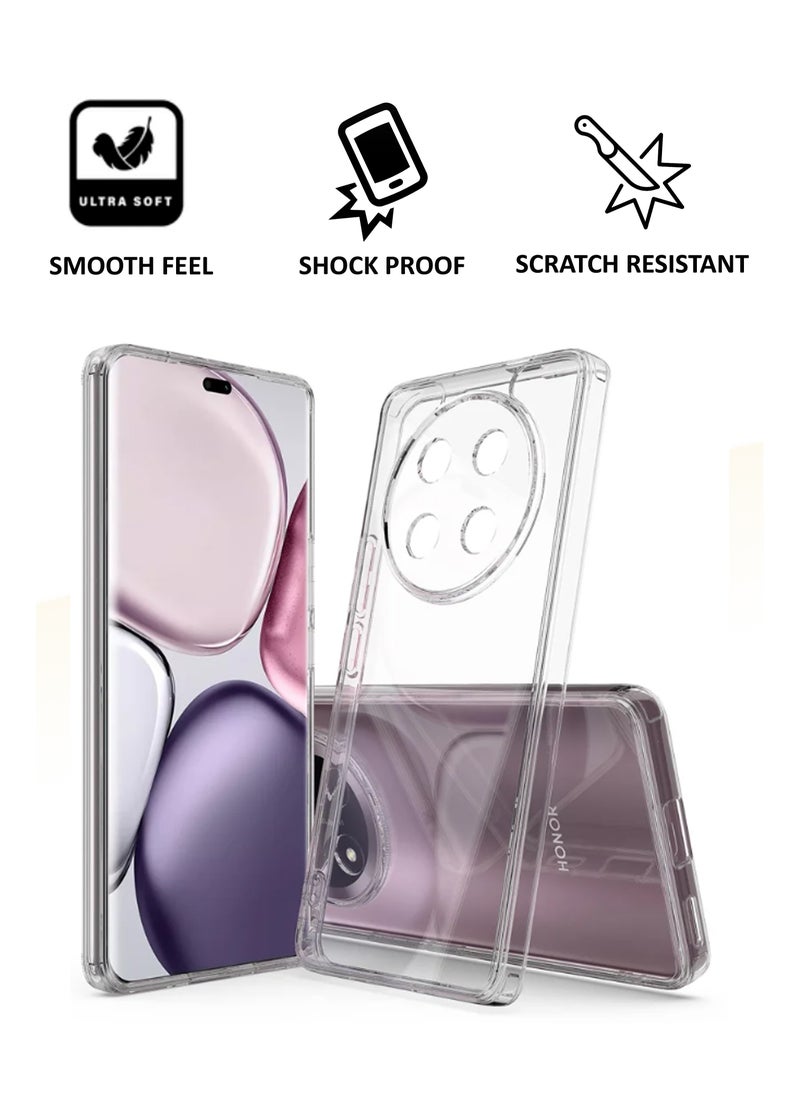 NAFCO For Honor X9c - Transparent Silicone Drop-Proof Clear Protective Phone Cover - Transparent  - Image 2
