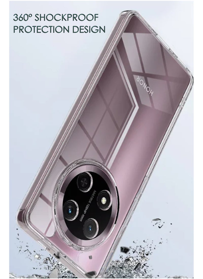 NAFCO For Honor X9c - Transparent Silicone Drop-Proof Clear Protective Phone Cover - Transparent  - Image 4