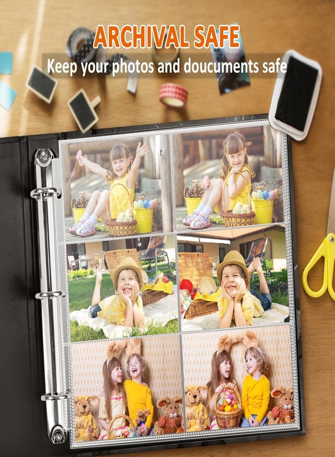 tutata 4x6 Photo Album Sleeves, 6-Pocket Scrapbook Page Protectors, Fits 12x12 3 Ring Album Binder, 25 Pack - Image 4