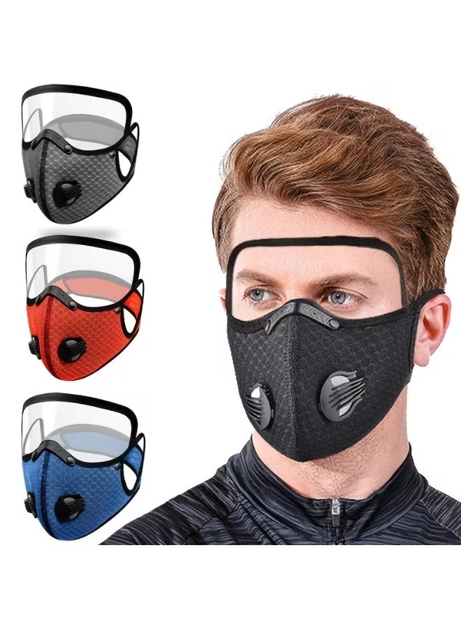 1pc Removable Face Mask, Reusable Face Mask with Exhalation Valve, Transparent Visible Removable Eye Mask, Mouth Filter, Outdoor Activities, Suitable for Women Men - Image 1