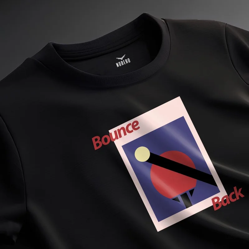 NOBERO Men's Black Graphic Print T-Shirt