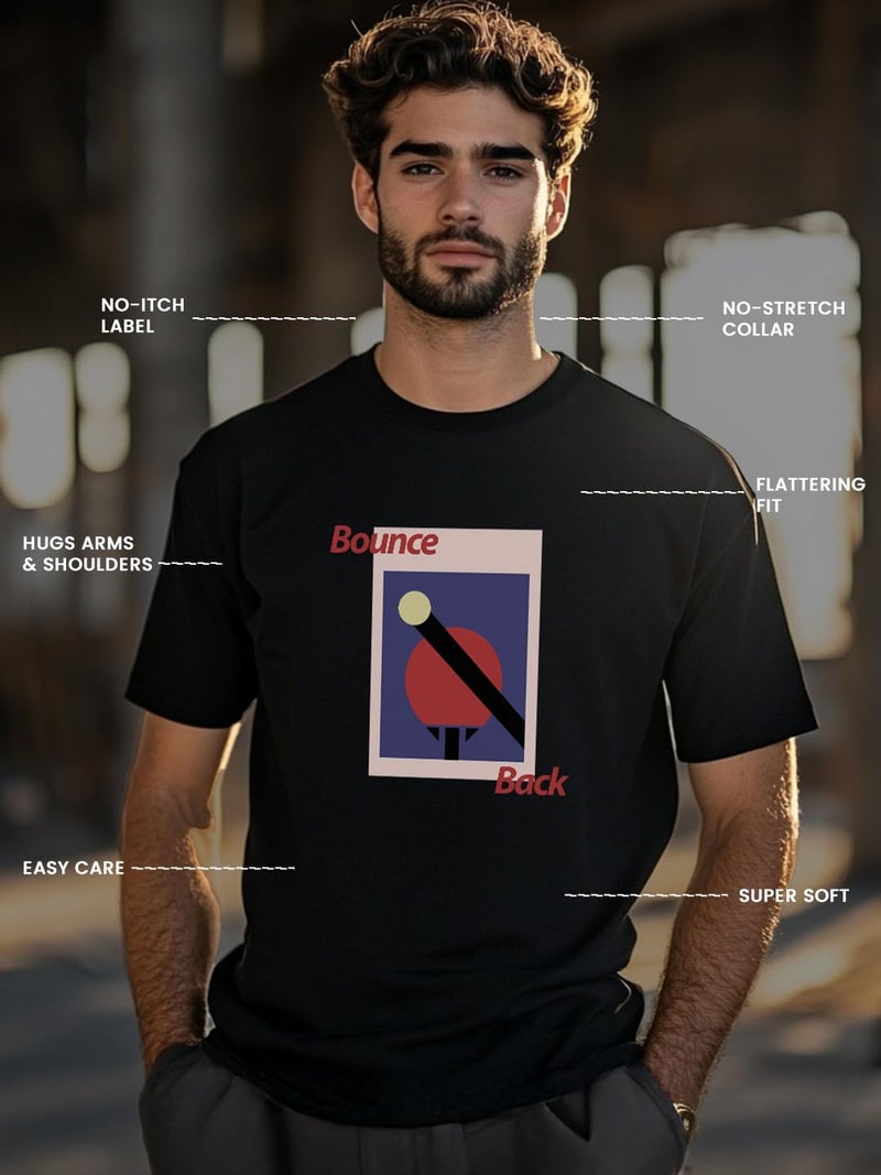 NOBERO Men's Black Graphic Print T-Shirt - Image 3