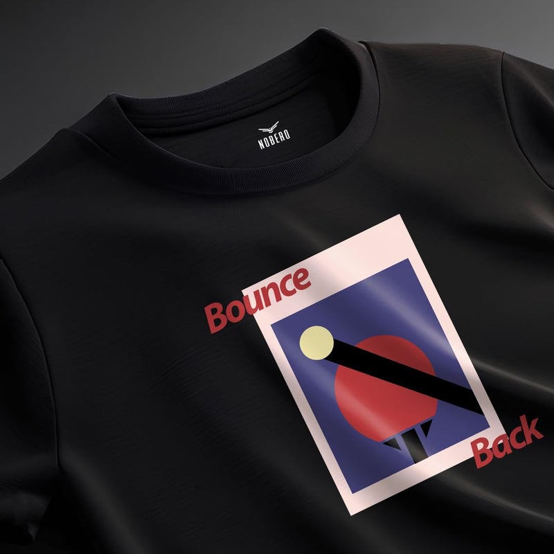 NOBERO Men's Black Graphic Print T-Shirt - Image 2