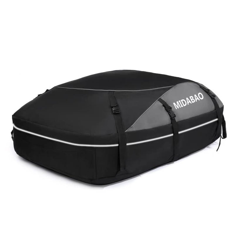 MIDABAO 20 Cubic Waterproof Duty Car Roof Top Carrier-Car Cargo Roof Bag Car Roof Top Carrier - Waterproof & Coated Zippers- Includes Anti-Slip Mat- for Cars with or Without Racks (20 Cubic Feet) - Image 1