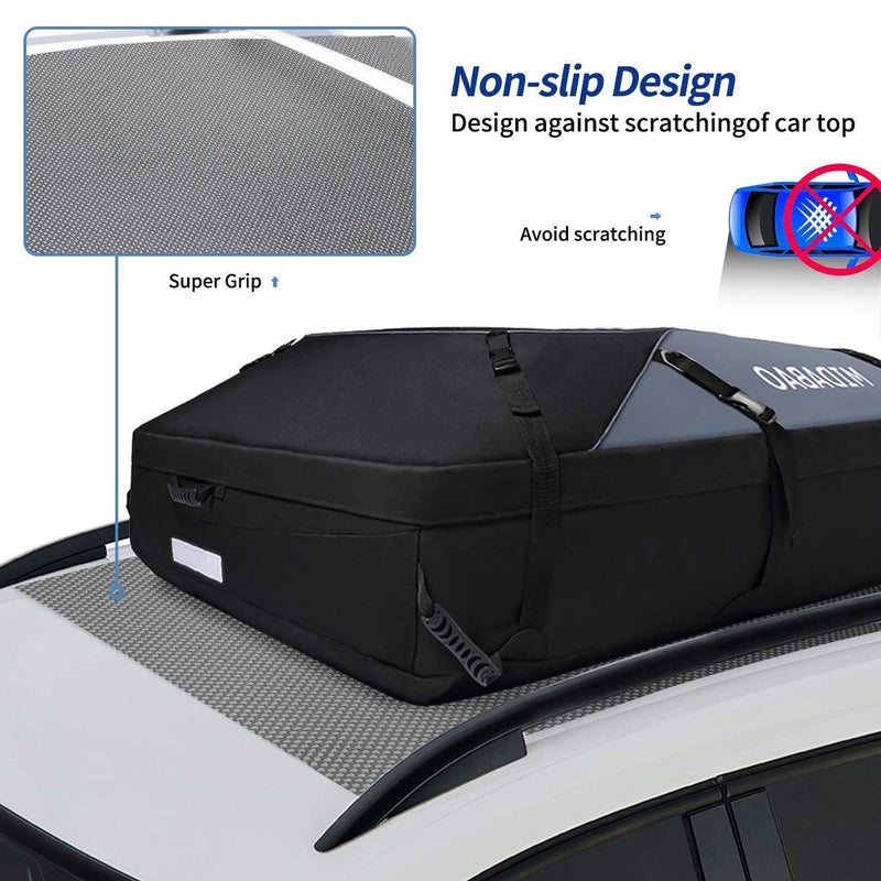 MIDABAO 20 Cubic Waterproof Duty Car Roof Top Carrier-Car Cargo Roof Bag Car Roof Top Carrier - Waterproof & Coated Zippers- Includes Anti-Slip Mat- for Cars with or Without Racks (20 Cubic Feet) - Image 4