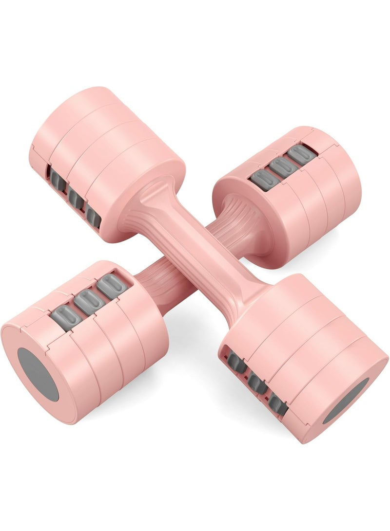 أوزيغالور 2 قطعة من الأثقال القابلة للتعديل بوزن 5 أرطال، 6 في 1 أثقال يدوية للنساء لممارسة التمارين الرياضية في الصالة الرياضية، 2 رطل 3 رطل 4 رطل 5 رطل تعديل سريع - Image 1