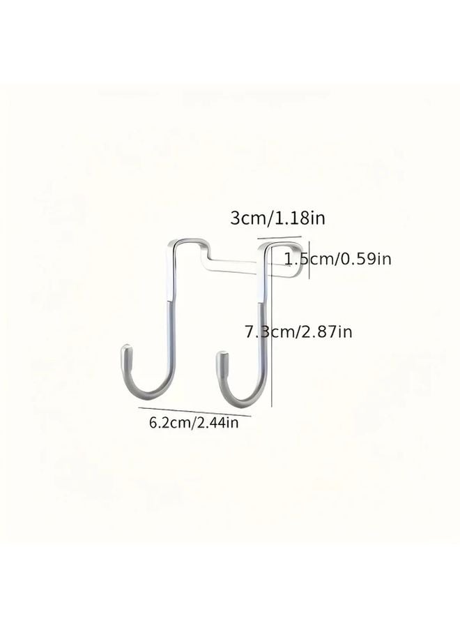 10Pcs Silvery S Shaped Hooks No Drill Wall Mounted Double Hooks For Cabinet Door Bathroom - Image 4