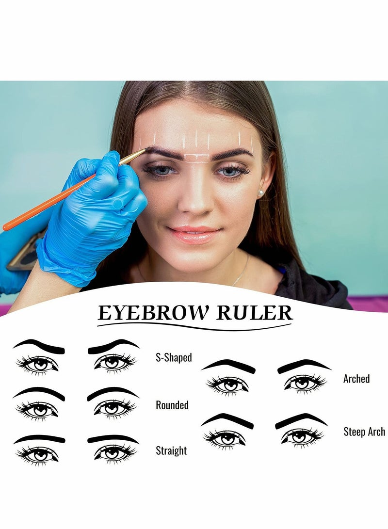 Excefore مسطرة الحواجب، قطعتان من مسطرة تحديد المواقع ثلاثية النقاط، فرجار النسبة الذهبية، أداة قياس الحواجب الدقيقة المصنوعة من البلاستيك للطلاب (فضي) - Image 5