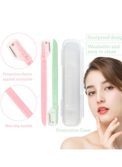 Excefore 8PCS Eyebrow Razor Set, Multipurpose Exfoliating and Grooming Tool for Eyebrows, Face, and More. Includes Precision Cover and Storage Case, 2 colors with 4 each  - Image 5