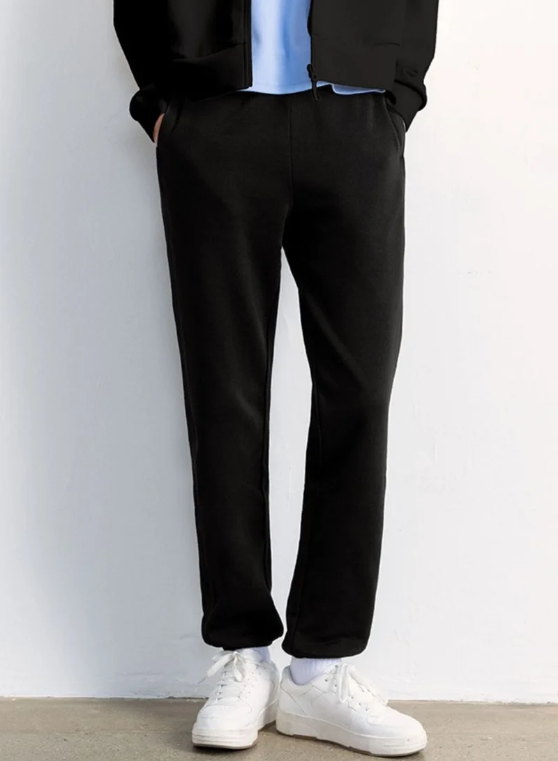 GIORDANO Women's Regular Fit Pants: French Terry, High Waist Comfort