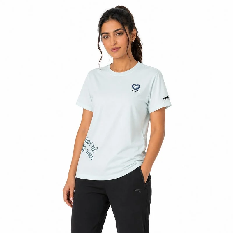 Anta blue Diary of Skater Short-Sleeve T-Shirt for Women | Best Price UAE