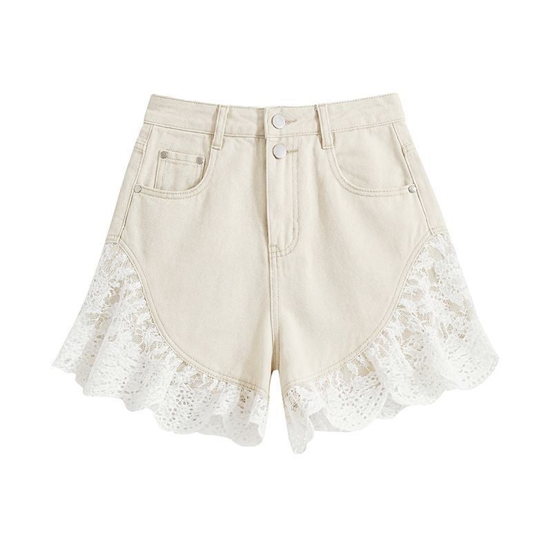 Women's Lace Trim Wide Leg Shorts - Image 5
