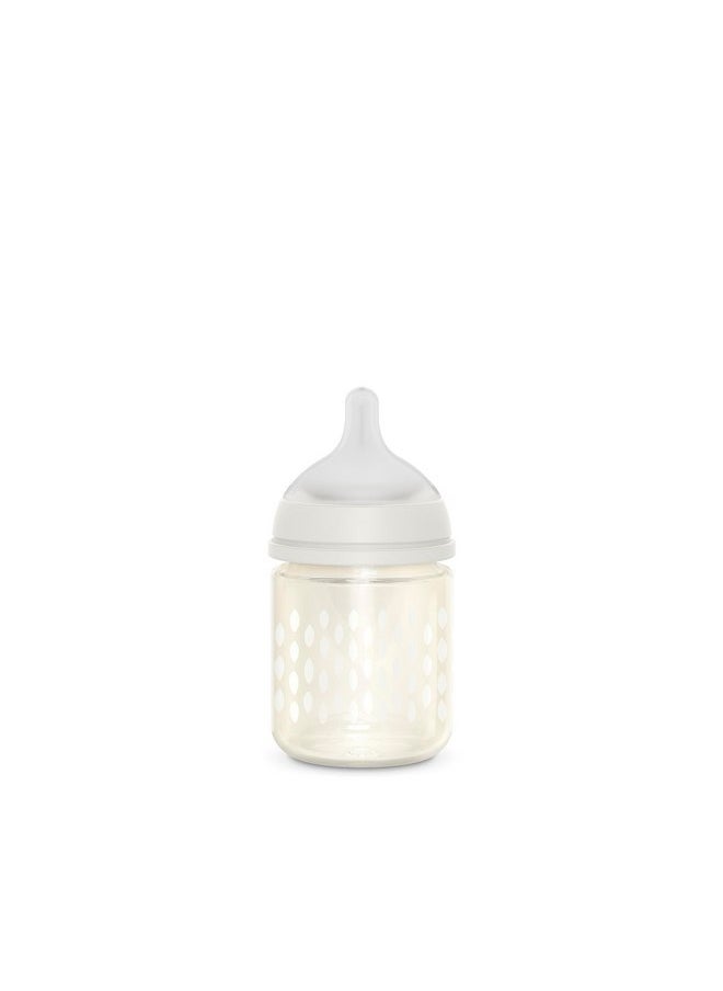 SUAVINEX - Suavinex Bonhomia Glass Baby Bottle with SX PRO Silicone Nipple, Anti Colic Baby Bottles, Baby Bottles for Breastfed Babies, Slow Flow, 0mo, 4oz, Beige - Image 1
