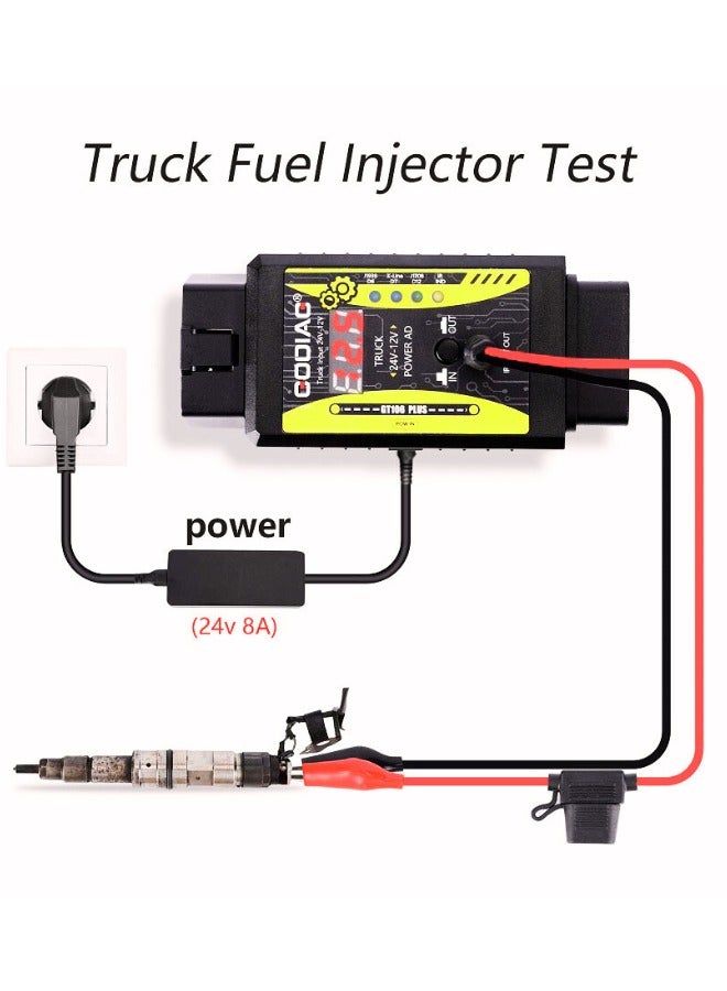 GODIAG Gt106 Plus 24V to 12V Heavy Duty Truck Adapter Multi Functional Car Fuel Injector Cleaning Testing and Relay Testing 3 in one Obd2 Hd Converter - Image 2