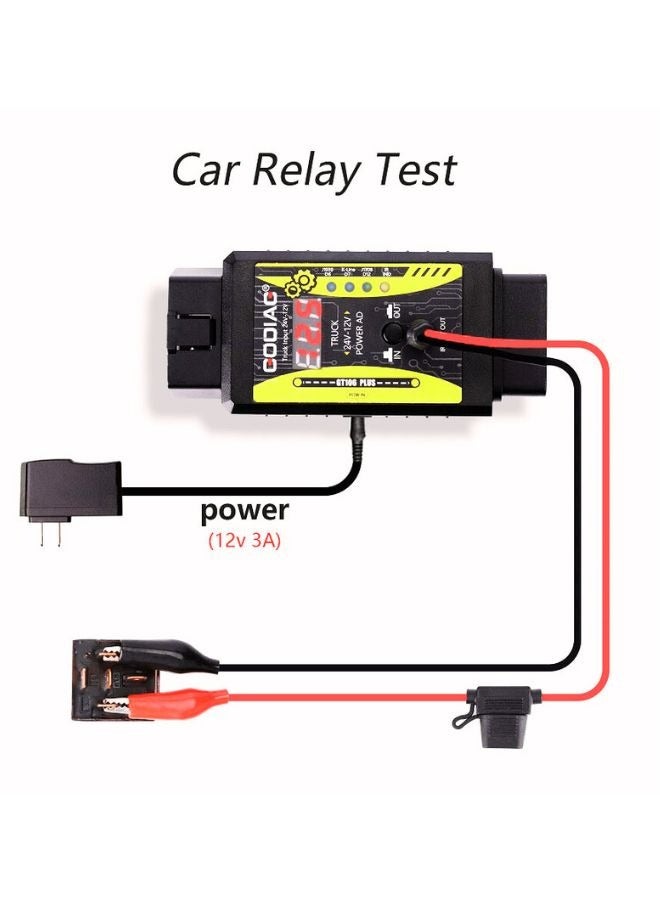 GODIAG Gt106 Plus 24V to 12V Heavy Duty Truck Adapter Multi Functional Car Fuel Injector Cleaning Testing and Relay Testing 3 in one Obd2 Hd Converter - Image 5