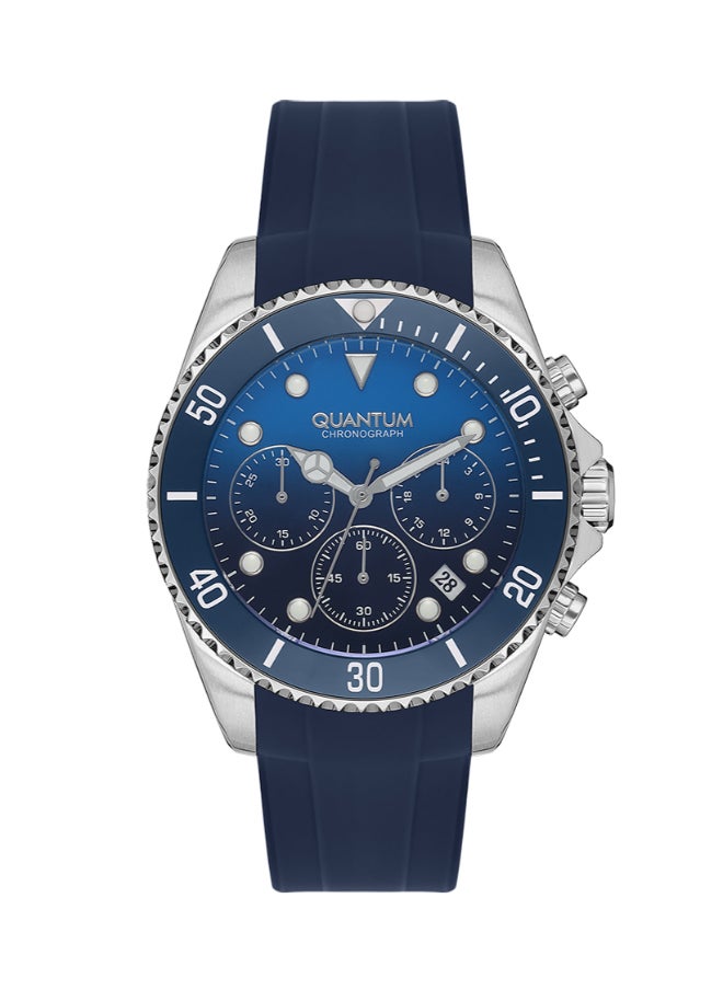 Quantum Men's Chronograph Display Watch With Dark Blue Silicone Strap - PWG1099.399  - Image 1