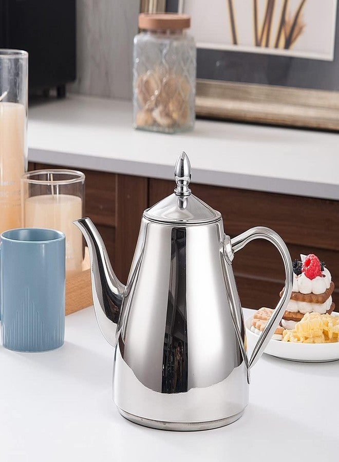 SANQIAHOME إبريق شاي وكوب قهوة من الفولاذ المقاوم للصدأ من سانكيا هوم، سعة 1200 مل - Image 2