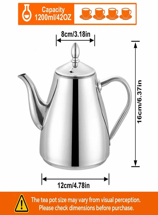 SANQIAHOME إبريق شاي وكوب قهوة من الفولاذ المقاوم للصدأ من سانكيا هوم، سعة 1200 مل - Image 3