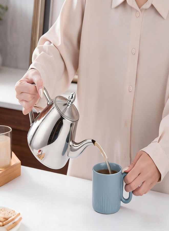SANQIAHOME إبريق شاي وكوب قهوة من الفولاذ المقاوم للصدأ من سانكيا هوم، سعة 1200 مل - Image 4