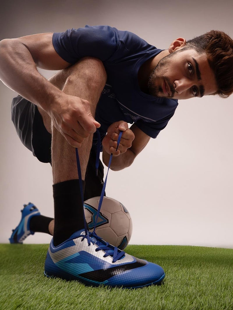 Bacca Bucci “Strike X” Firm Ground Football Shoes | Lightweight Soccer Cleats with High-Traction Studs Hyped Blue UK 10 - Image 3