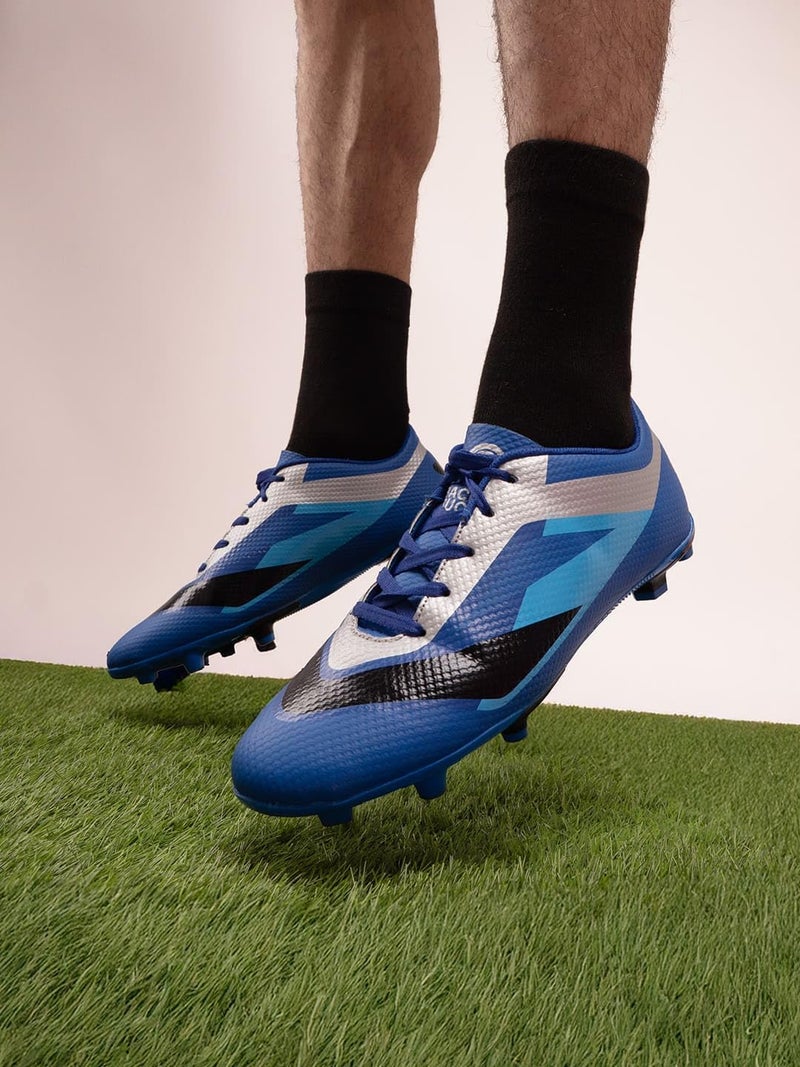 Bacca Bucci “Strike X” Firm Ground Football Shoes | Lightweight Soccer Cleats with High-Traction Studs Hyped Blue UK 10 - Image 4