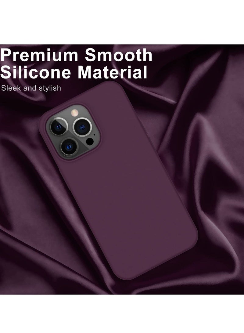 MUNTAQI iPhone 14 Pro Max Case with Screen Protector,Soft Flexible Silicone Gel Rubber Bumper Cover for Women Girls,Slim Fit Shockproof Protective Phone Case for iPhone 14 Pro Max 6.7" Plums Color - Image 3