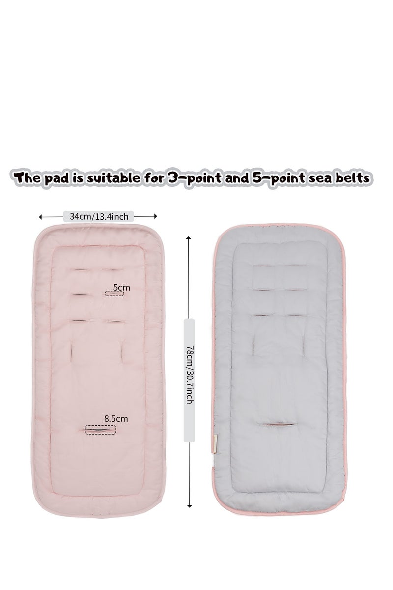 Miracle Baby 1PCS  Soft Toddler Stroller Cushion, Toddler Car Seat Insert, Reversible Universal Breathable Stroller Mat, 100% Cotton Cover Toddler Seat Pad Liner - Image 2