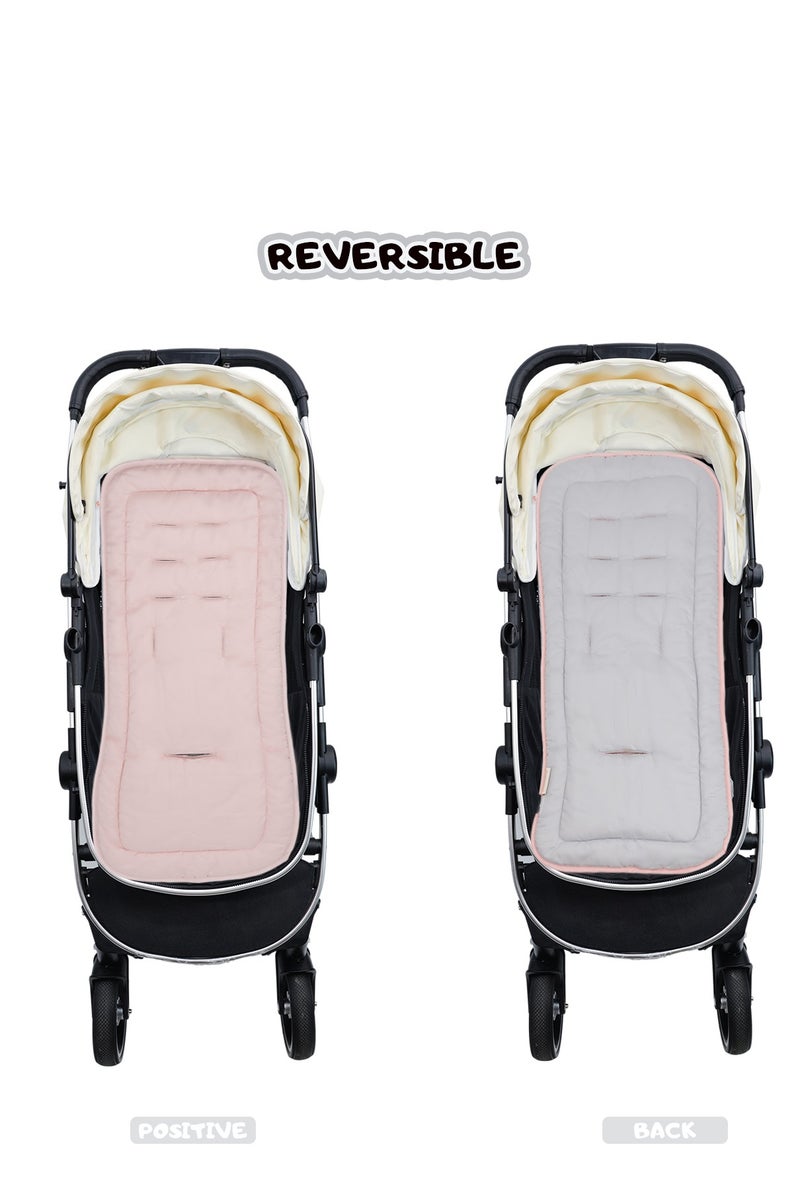 Miracle Baby 1PCS  Soft Toddler Stroller Cushion, Toddler Car Seat Insert, Reversible Universal Breathable Stroller Mat, 100% Cotton Cover Toddler Seat Pad Liner - Image 3