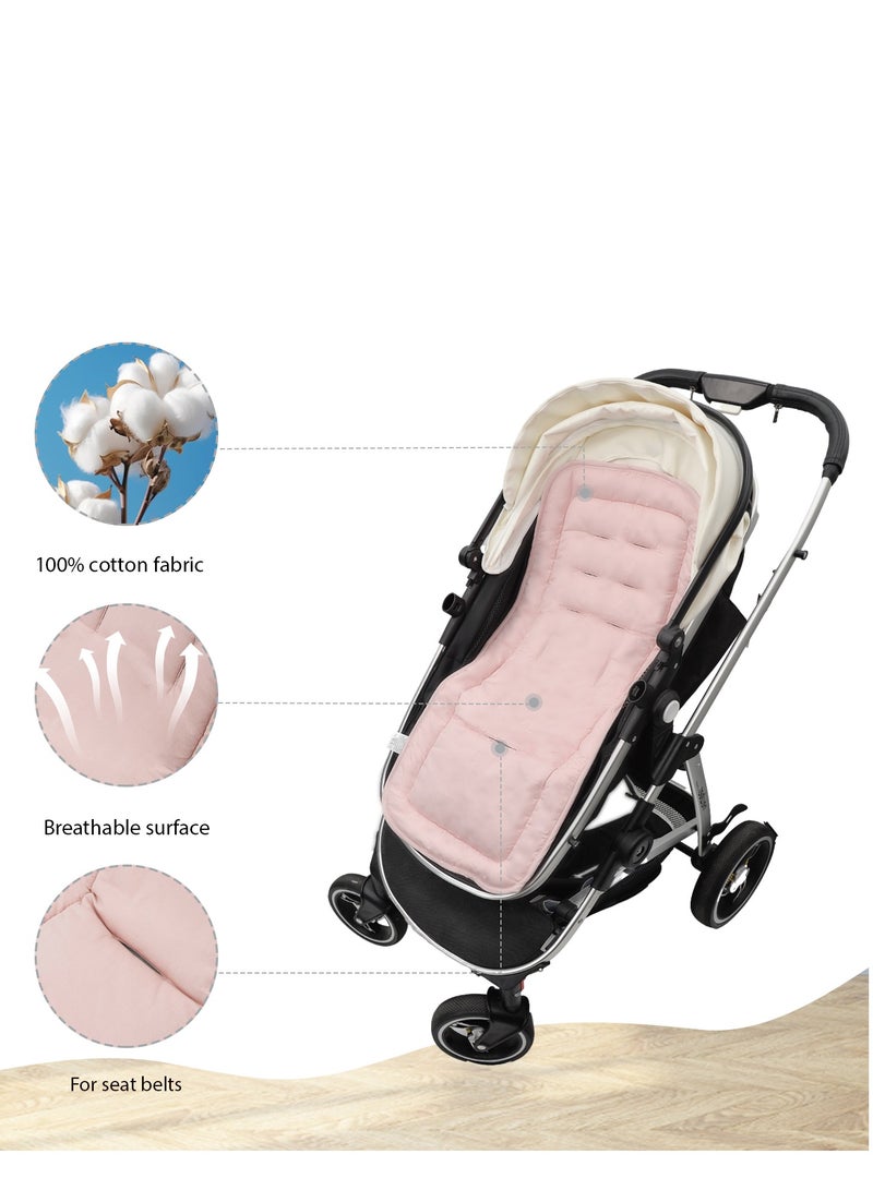 Miracle Baby 1PCS  Soft Toddler Stroller Cushion, Toddler Car Seat Insert, Reversible Universal Breathable Stroller Mat, 100% Cotton Cover Toddler Seat Pad Liner - Image 4