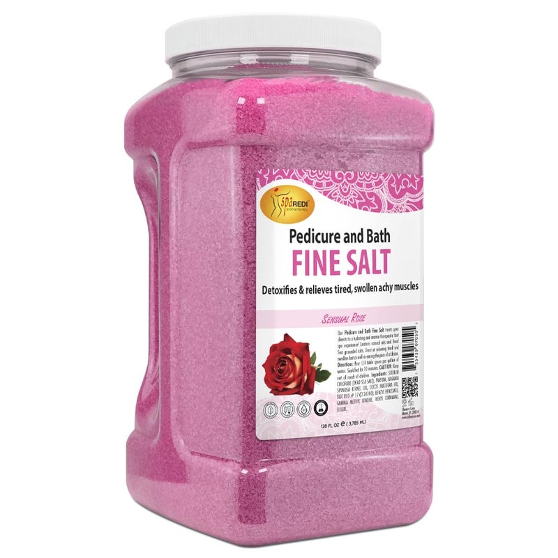 SPA REDI - Detox Foot Soak Pedicure and Bath Fine Salt, Sensual Rose, 128oz - Made with Dead Sea Salts, Argan Oil, Coconut Oil, and Essential Oil - Hydrates, Softens and Moisturizes - Image 1