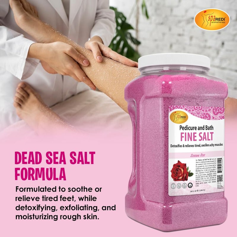 SPA REDI - Detox Foot Soak Pedicure and Bath Fine Salt, Sensual Rose, 128oz - Made with Dead Sea Salts, Argan Oil, Coconut Oil, and Essential Oil - Hydrates, Softens and Moisturizes - Image 3