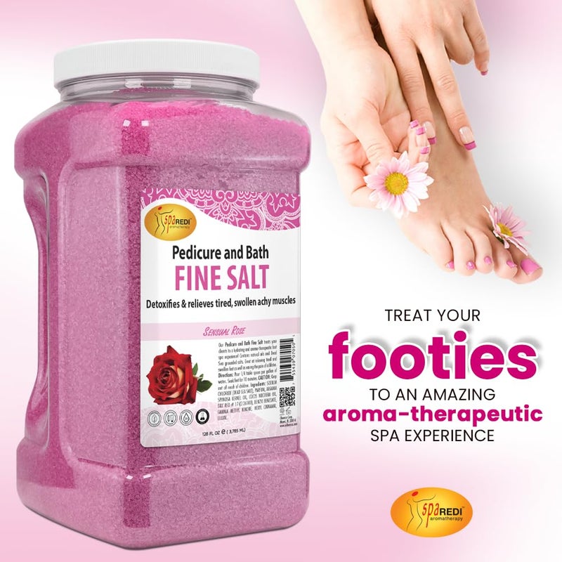 SPA REDI - Detox Foot Soak Pedicure and Bath Fine Salt, Sensual Rose, 128oz - Made with Dead Sea Salts, Argan Oil, Coconut Oil, and Essential Oil - Hydrates, Softens and Moisturizes - Image 4
