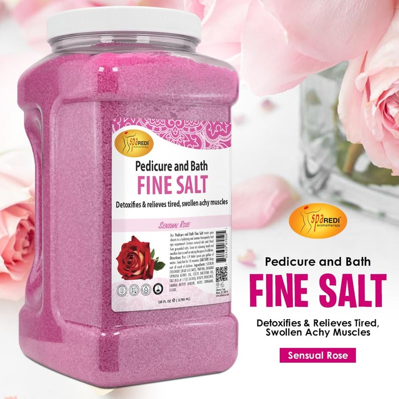 SPA REDI - Detox Foot Soak Pedicure and Bath Fine Salt, Sensual Rose, 128oz - Made with Dead Sea Salts, Argan Oil, Coconut Oil, and Essential Oil - Hydrates, Softens and Moisturizes - Image 2