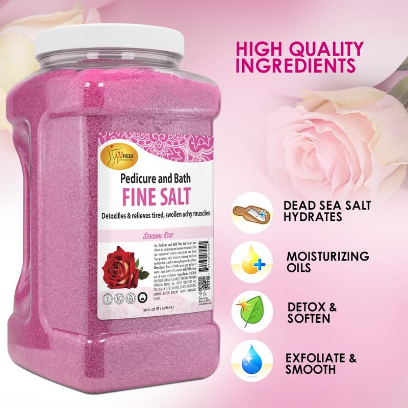 SPA REDI - Detox Foot Soak Pedicure and Bath Fine Salt, Sensual Rose, 128oz - Made with Dead Sea Salts, Argan Oil, Coconut Oil, and Essential Oil - Hydrates, Softens and Moisturizes - Image 5