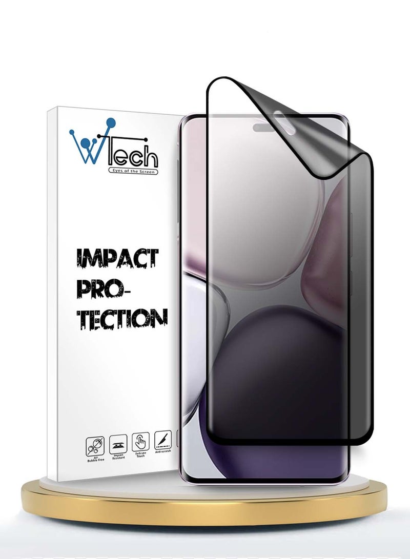 دبليو تيك هونر X9c 5G 2024 / هونر ماجيك 7 لايت 5 جي 2025 - نانو سيراميك خصوصية غراء كامل غطاء كامل غير لامع واقي شاشة مرن شفاف / أسود - Image 1