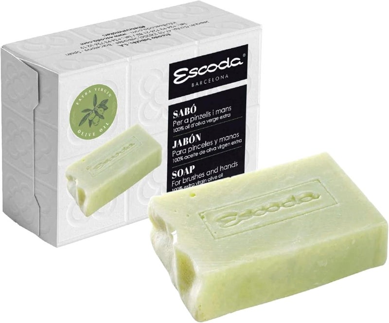 Escoda Olive oil brush soap Soap for cleaning brushes and hands 100g per bar 1 Bar of soap For all types of brushes