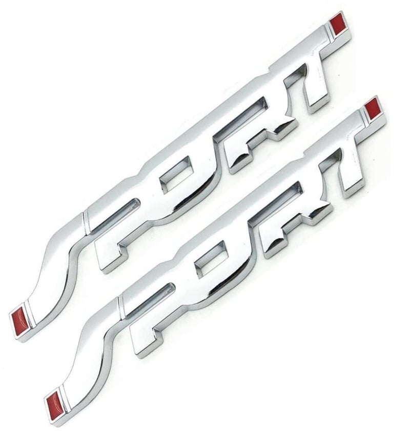 ONICORN® 3D Sport Logo Sticker for All Cars & Bikes, Fender Badge Emblem Waterproof With 3M Strong Adhesive, Non-Rusting Decal (Silver, Pack of 2) - Image 1